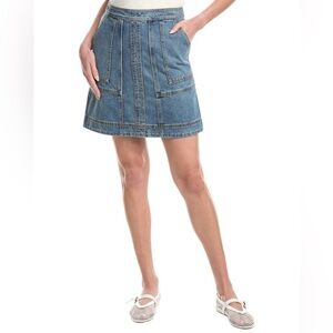 CAbi Speedway Denim Mini Skirt in Classic Blue